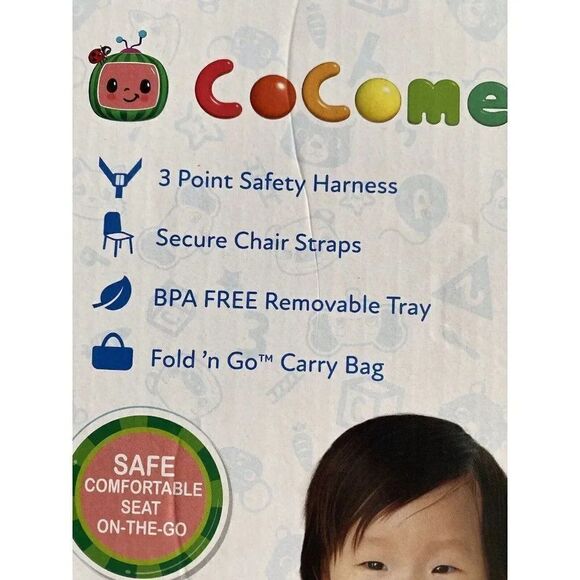 Cocomelon Fold N Go Booster Seat with Tray Feeding Chair for Babies BPA Free NEW - Picture 5 of 14